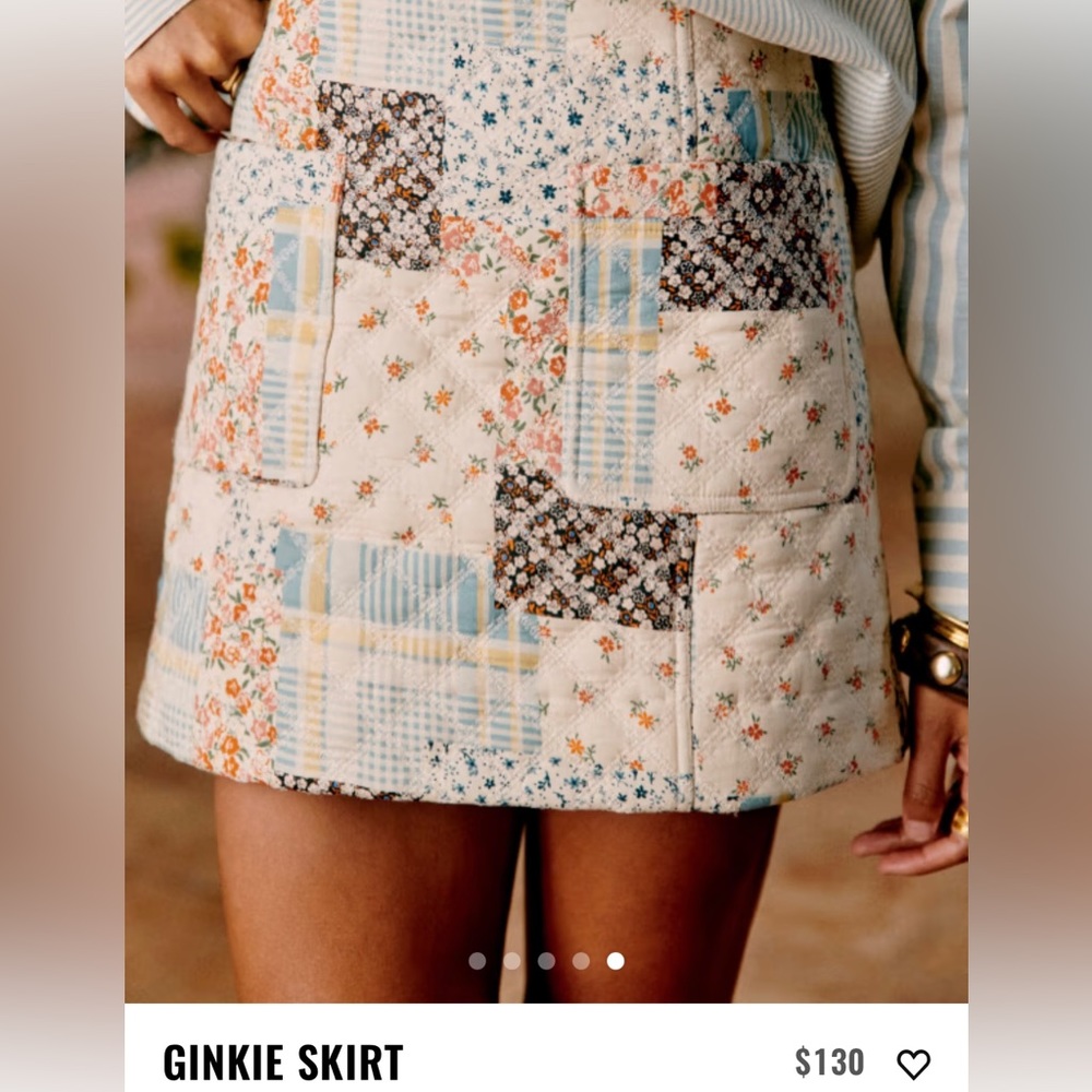 Sezane Ginkie Floral Patchwork Mini Skirt, Size 36 (US4)